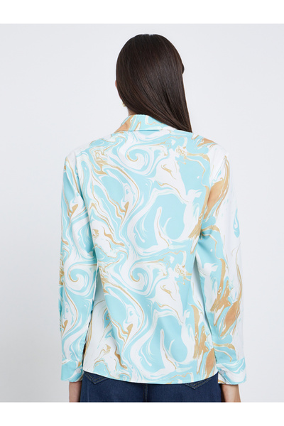 Take Two By Styli Marble Print Regular Fit Buttoned Shirt