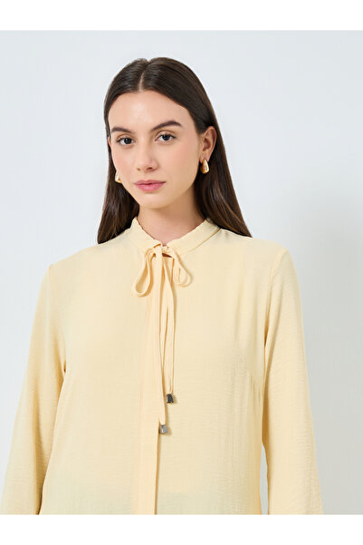 Take Two By Styli Women Yellow Zip-Up Maxi Kimono