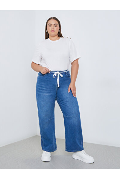Styli Plus Mid Rise Faded Jeans