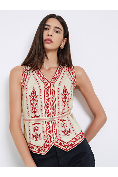 Take Two By Styli Women Embroidered Sleeveless Top