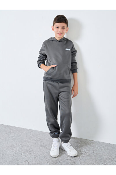 Styli Solid Hoodie with Pocket and Joggers Set