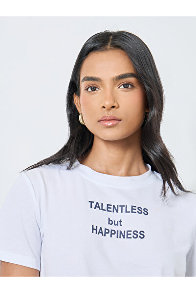 Take Two By Styli Women White Slogan Print T-Shirt