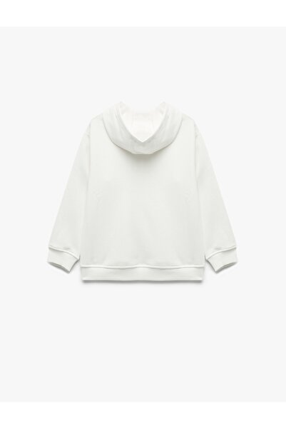 Koton Oversize Şardonlu Uzun Kollu Basic Kapşonlu Sweatshirt