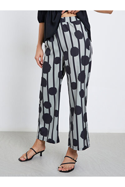 Take Two By Styli Black Ruffle Hem Top and Striped Polka Dot Pants Co-Ords