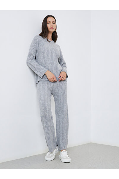 Styli Grey Ribbed Knit Sweater and Pants Co-Ords