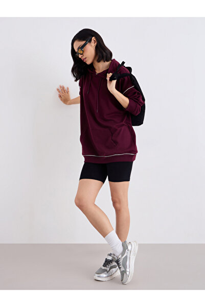 Styli Oversized Printed Hoodie with Contrast Stitch