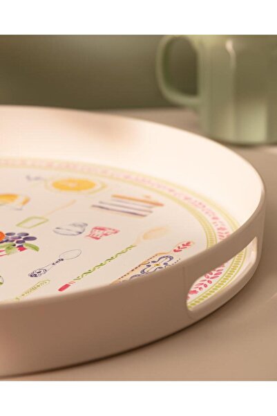 Madame Coco Cuisine Yuvarlak Tepsi Çay Kahve Servis