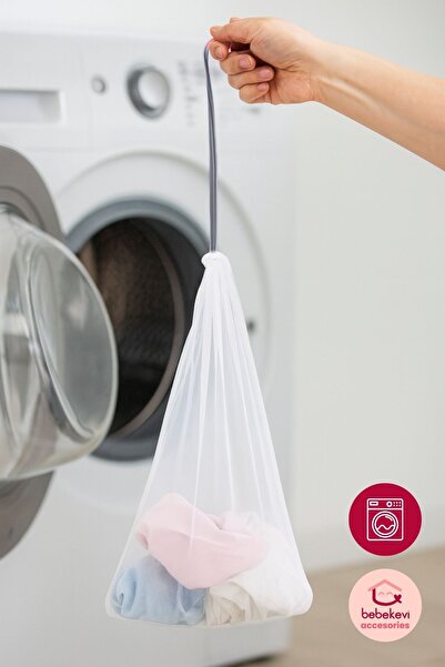 Bebekevi Bebek Kıyafet Koruma Filesi – Çamaşır Makinesi Torbası Gri