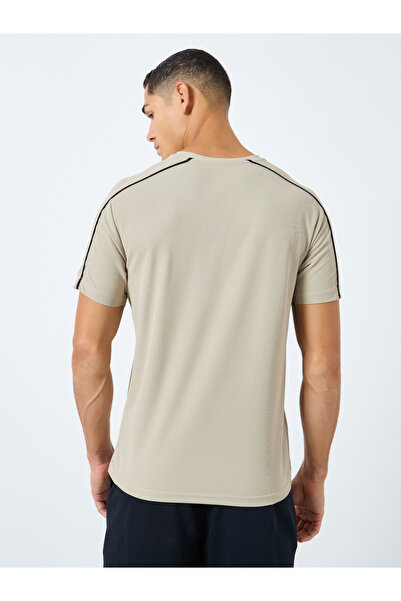 Styli Men Grey Training T-Shirt with Black Shoulder Detail