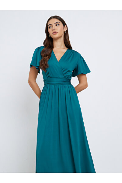 Styli Ruffled Short Sleeves A-Line Maxi Dress
