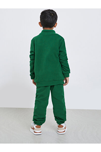 Styli Boys Green Fleece Sweatshirt and Joggers Set