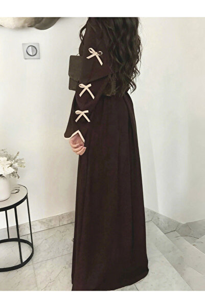 Take Two By Styli Bow Detail Open Front Abaya with Belt Set