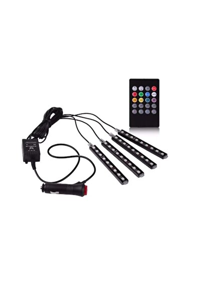 stuffix Set 4 benzi LED pentru iluminarea interioară a mașinii, Stuffix, cu t...