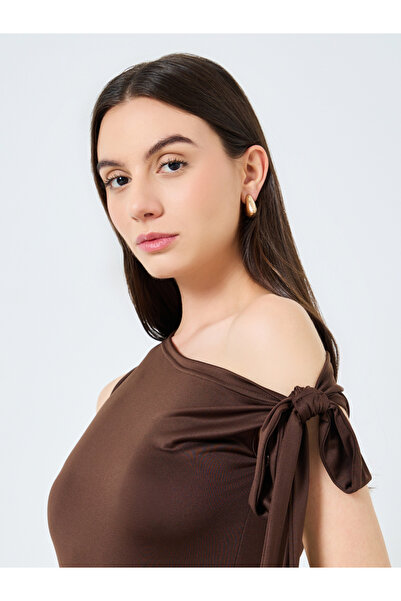 Take Two By Styli Solid One Shoulder Tie Detail Bodysuit