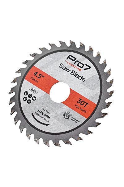 Lawazim Pro7 Wood Saw Blade - 4.5 Inch 30T Carbide Tipped Circular Blade for Hardwood Plywood