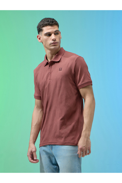 Technosport By Styli Men Jacquard Slim Fit Polo