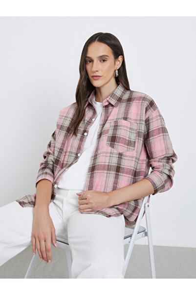 Styli قميص منقوش بأزرار وجيب على الصدر