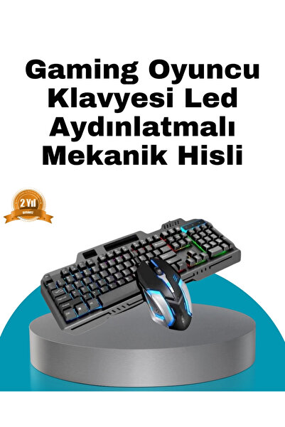 AyrStore Buğz Mekanik Seti – Led Işıklandırma Ve Ergonomik Mouse