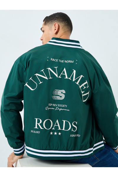 Styli جاكيت بومبر رجالي مطرز قصة فضفاضة