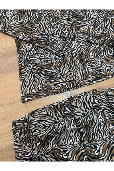 OMODAM Women's Buttoned Long Sleeve Soft Milan Fabric Pajama Set