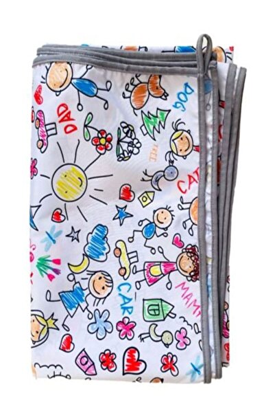 Aşkın Parti Evi Family Sıvı Geçirmez Yıkanabilir Bebek Örtüsü 150x150cm Alt D...