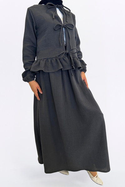 SHE BEST Muslin Skirt Suit - Comfortable Fit Muslin Fabric 100% Cotton Women's Skirted Kimono Suit