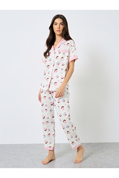 Take Two By Styli Pack of 3 - All Over Print Shirt, Shorts and Pyjama