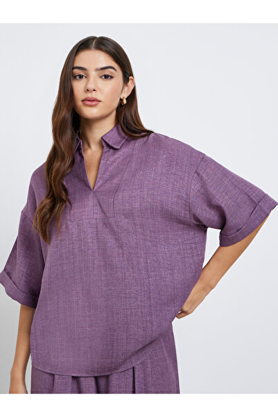 Styli Oversized Top and Wide Leg Pants Modest Set