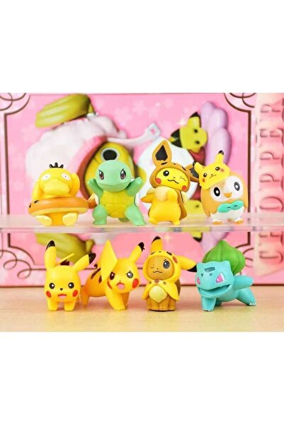 mr shopping Mr Set of 8 Figures Pokemon Figure Mini Figure Toy Pikachu Great Gift for Kids