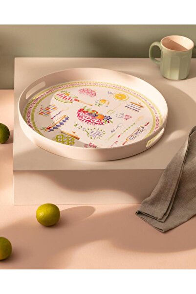 Madame Coco Cuisine Yuvarlak Tepsi Çay Kahve Servis