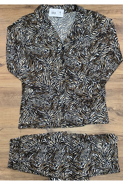 OMODAM Women's Buttoned Long Sleeve Soft Milan Fabric Pajama Set