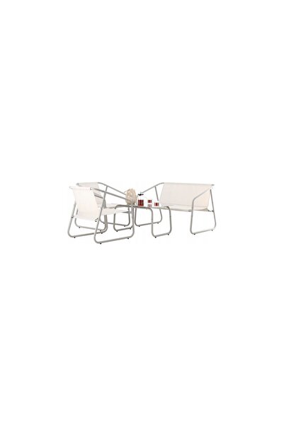 Mercaton Set mobilier de grădină/terasă, bej, oțel, material textil, 1 masă, ...