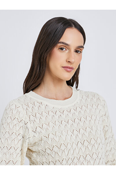 Styli Textured Round Neck Ribbed Top