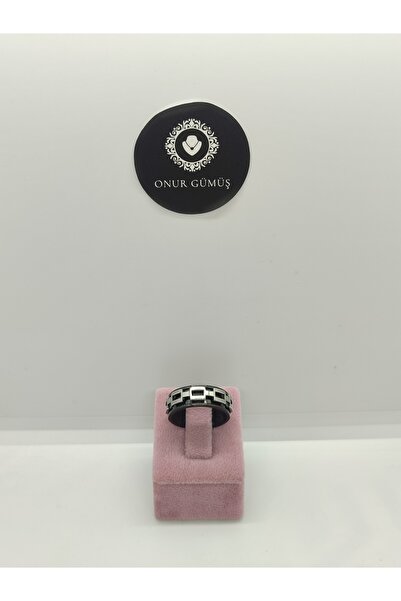 Onur Gümüş 316 ayar Ortası Dönen Çelik Stres Yüzüğü