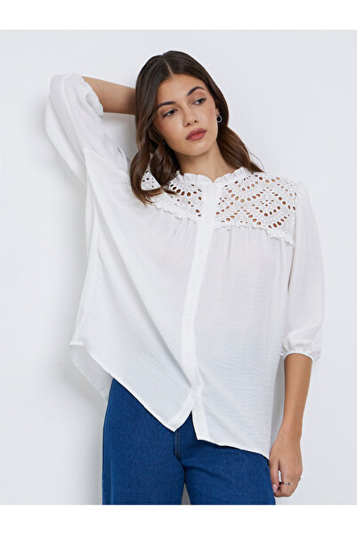 Take Two By Styli Solid Burnout Oversized Shirt