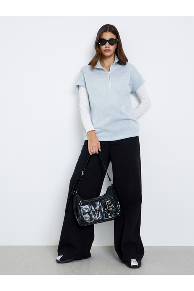 Take Two By Styli Women Grey Short Sleeve Sweatshirt