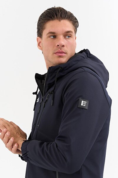 SİVAİST Men's Navy Blue Outdoor Water Repellent Hooded Jacket – Windproof, Lightweight, and Durable
