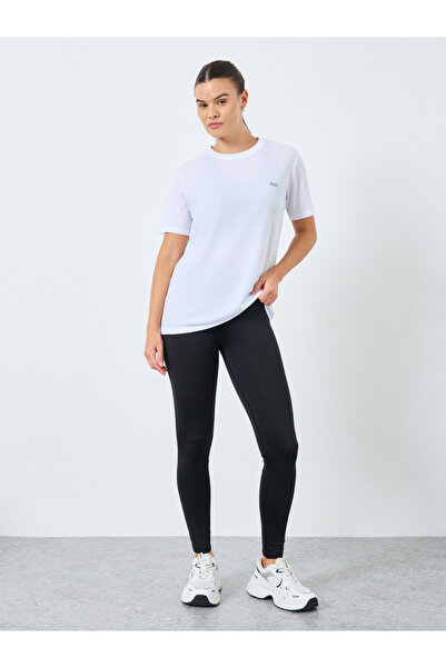 Styli Reflective Text Basic Short Sleeves Top