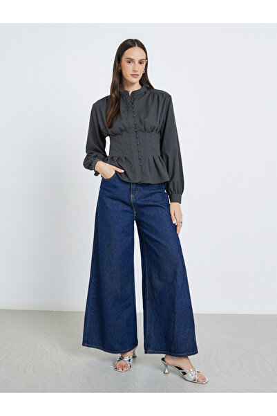 Styli Buttoned Balloon Sleeve Blouses