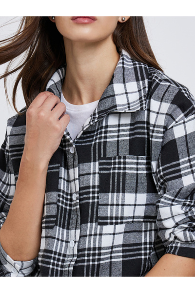 Take Two By Styli Women Plaid Flannel Buttoned Shirt