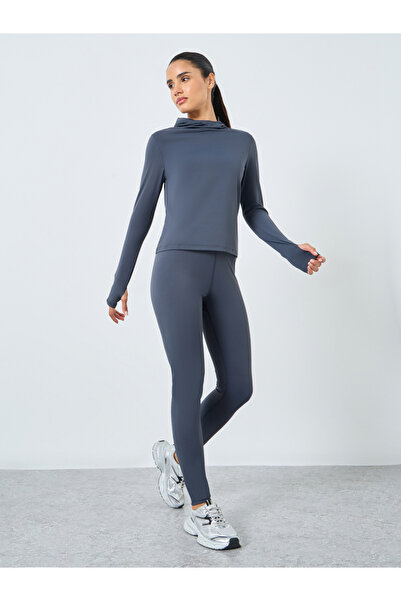 Styli Stitch Thumbhole Detail Hooded Top And Leggings Set