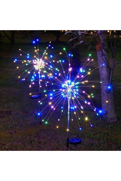 Flippy Decoratiune gradina Fireworks, multicolora, sarma de cupru, incarcare solara, 120 leduri, 55W, 90 cm