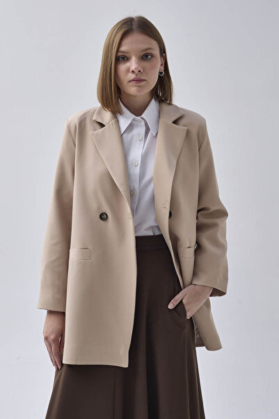 ZÜLAYS Kruvaze Blazer Ceket Taş