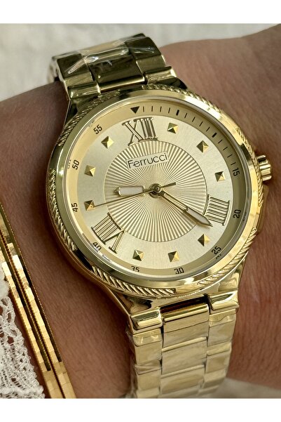 Ferrucci ALTIN RENK SADE ŞIK KADIN SAATİ