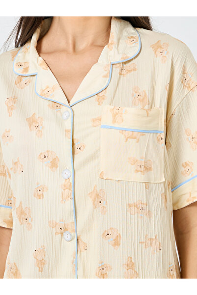 Take Two By Styli Pack of 3 - Bear Print Shirt, Shorts and Pyjama