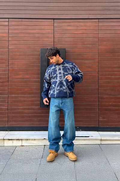 Flaw Wear Πλενόμενο ριγέ φαρδύ τζιν