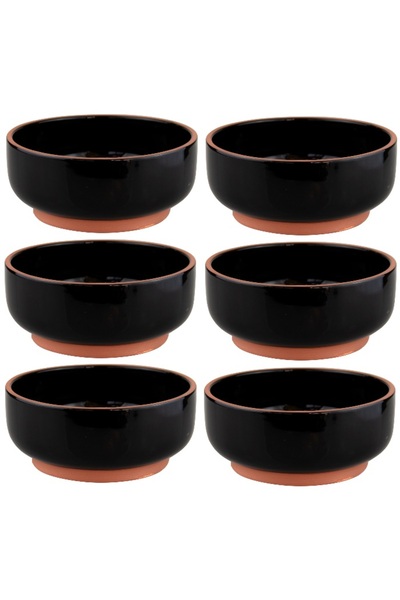 Culinaro Set 6 boluri portelan HELLA BLACK 18cm,1200ml