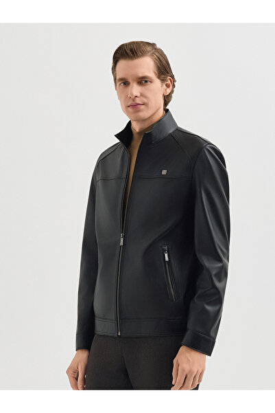 Karaca Erkek Deri Mont-Siyah