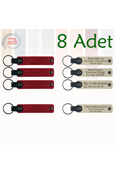 miawiki سلسلة مفاتيح جلدية مع اسم مكتوب، أرجواني وأزرق داكن، مجموعة من 8 قطع ...