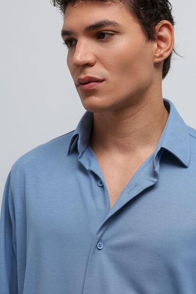 Antioch Bebe Mavi Relax Fit Men's Shirt